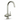 Modern brushed steel 3-in-1 boiling water tap on white background