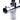 close up of a modern round neck pull out chrome boiling water tap on a white background