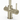 Brushed brass boiling hot water tap on a white background