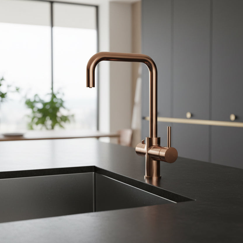 Boha Square 3-in-1 Boiling Water Tap - Brushed Copper – Boha Living