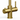 Brushed gold boiling water tap on a white background