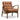 Brown leather armchair on a white background