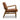 Brown leather armchair on a white background