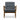Grey upholstered armchair with wooden frame on a white background