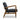 Grey armchair with wooden frame on a white background