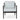 Chair with grey leather cushion and black frame on a white background