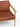 Tan brown leather sofa with teak wood frame on a white background