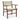 Dining Chair with teak wooden frame and cream leather upholstery on a white background