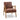 Vintage brown leather armchair with wooden frame on a white background