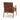 Vintage brown leather armchair with wooden frame on a white background