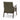 Green armchair with wooden frame on a white background