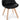 Chair with black cushioned seat and wooden legs on a white background