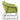 Green velvet armchair with black metal frame on a white background