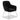 Black armchair with chrome legs on a white background