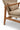 Beige armchair with wooden frame on a white background