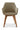 Chair with brown cushioned seat and backrest on a white background