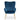 Blue velvet armchair with gold legs on a white background