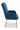 Blue chair with gold legs on a white background
