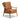 Brown leather armchair on a white background
