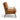 Brown leather armchair with wooden frame on a white background